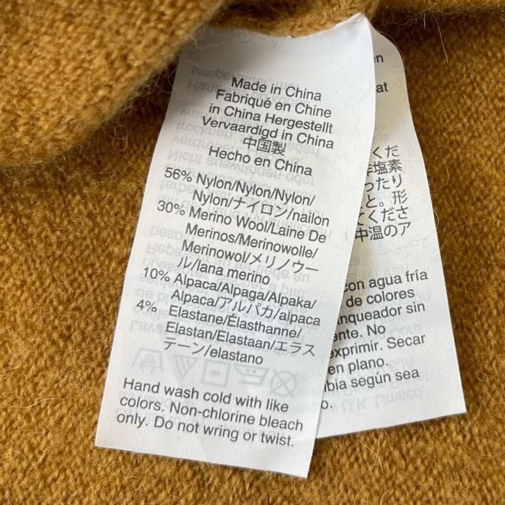 J.Crew Colorblock Turtleneck Sweater Camel Navy Red - Size XS - Picture 9 of 11